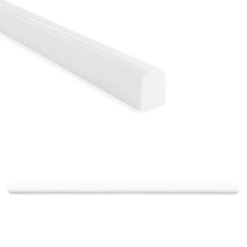 Soho Bright White Polished Cast Stone Pencil Liner 1/2x12