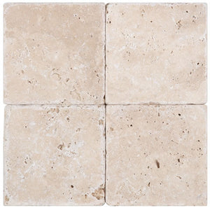 Classic Premium Travertine Tumbled 4x4 Wall Tile