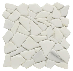 Marmol White Jade Marble Mosaic Tile 12x12 Sheet
