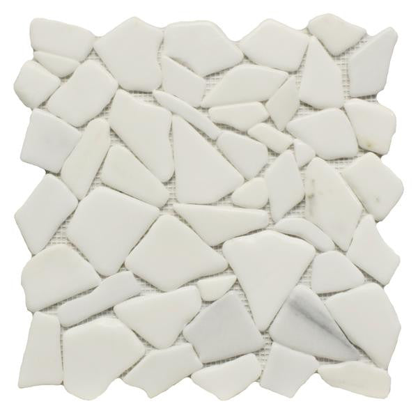 Marmol White Jade Marble Mosaic Tile 12x12 Sheet 1