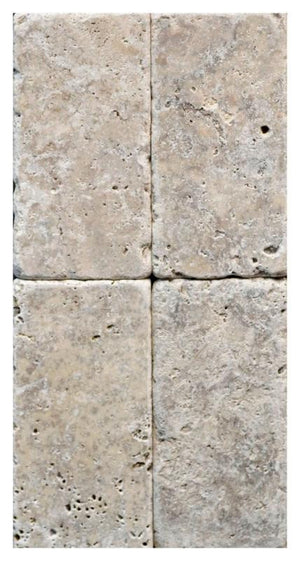 Silver Travertine Tumbled 3x6 Subway Tile