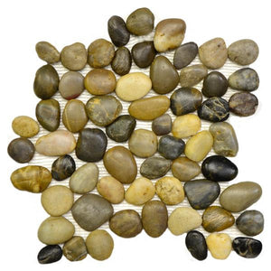 Round Pebble Stone Multi Color Mosaic Tile 12x12 Sheet