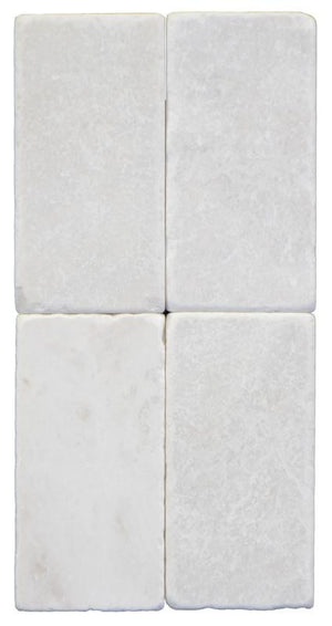 Pearl White Marble Tumbled 3x6 Subway Tile