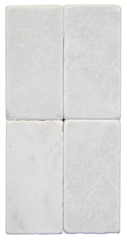 Pearl White Marble Tumbled 3x6 Subway Tile 1