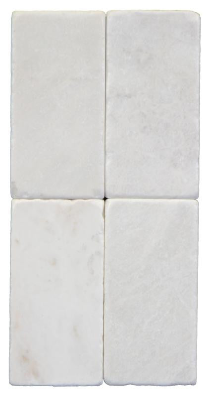 Pearl White Marble Tumbled 3x6 Subway Tile