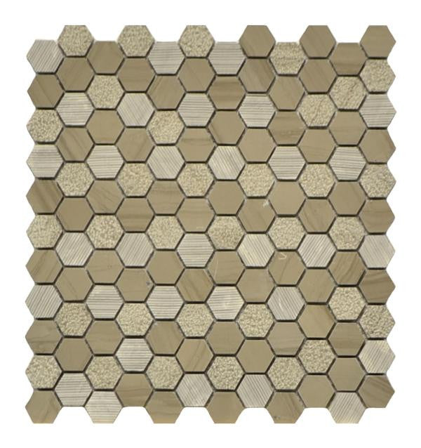 Athens Grey 1" Hex Textured Marble Mosaic Tile 11x12 1