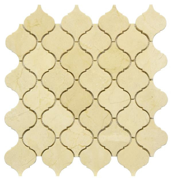 Crema Marfil Lantern Marble Mosaic Tile 12x12 Sheet 2