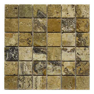 Antique Onyx 2x2 Tumbled Travertine Mosaic Tile 12x12 Sheet