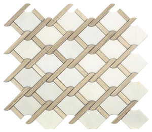 Timber Grey and Carrara Marble Mosaic Tile 11x13 Sheet