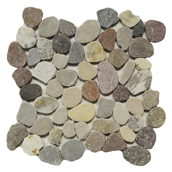 Mix Color Pebbles 12x12 Natural Stone Mosaic Tile