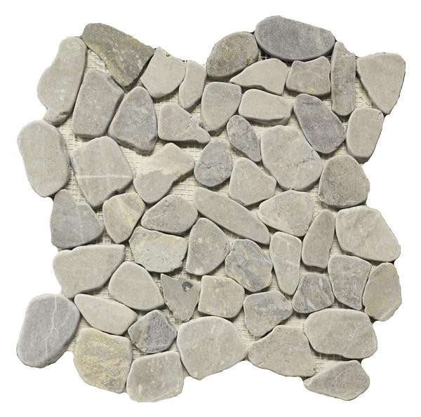 Occhialino Grey Pebbles 12x12 Natural Stone Mosaic Tile