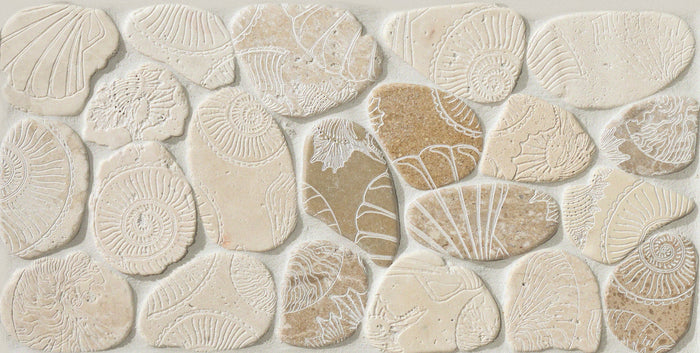 Light Color Fossil Pebbles 12x12 Natural Stone Mosaic Tile 2