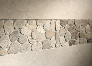 Light Color Fossil Pebbles 12x12 Natural Stone Mosaic Tile
