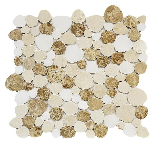 Marmol Marble Blend 12x12 Polished Mosaic Tile Sheet