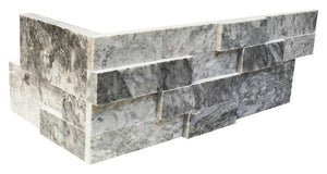 Silver Marble 6x24 Polished Ledger Corner