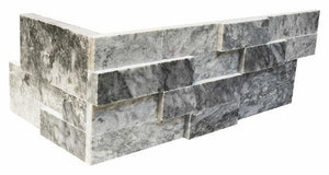Silver Marble 6x24 Polished Ledger Corner