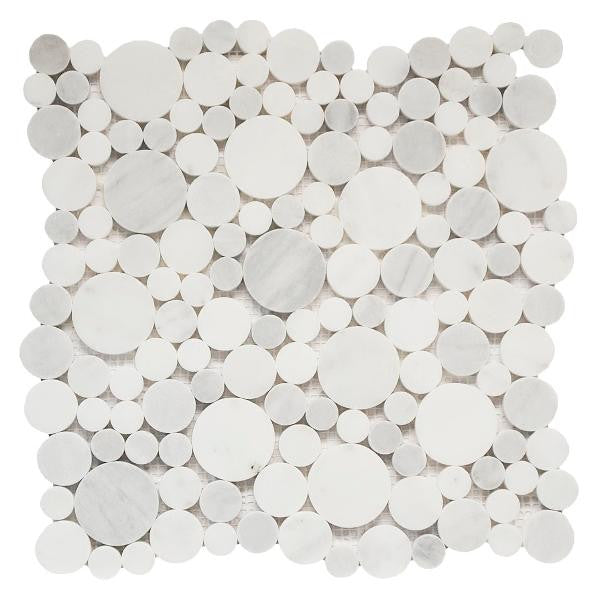 Pebble Imperial Mix 12x12 Polished Marble Mosaic Tile 1