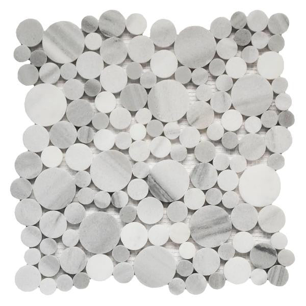 Pebble Marmara Blend 12x12 Polished Marble Mosaic Tile