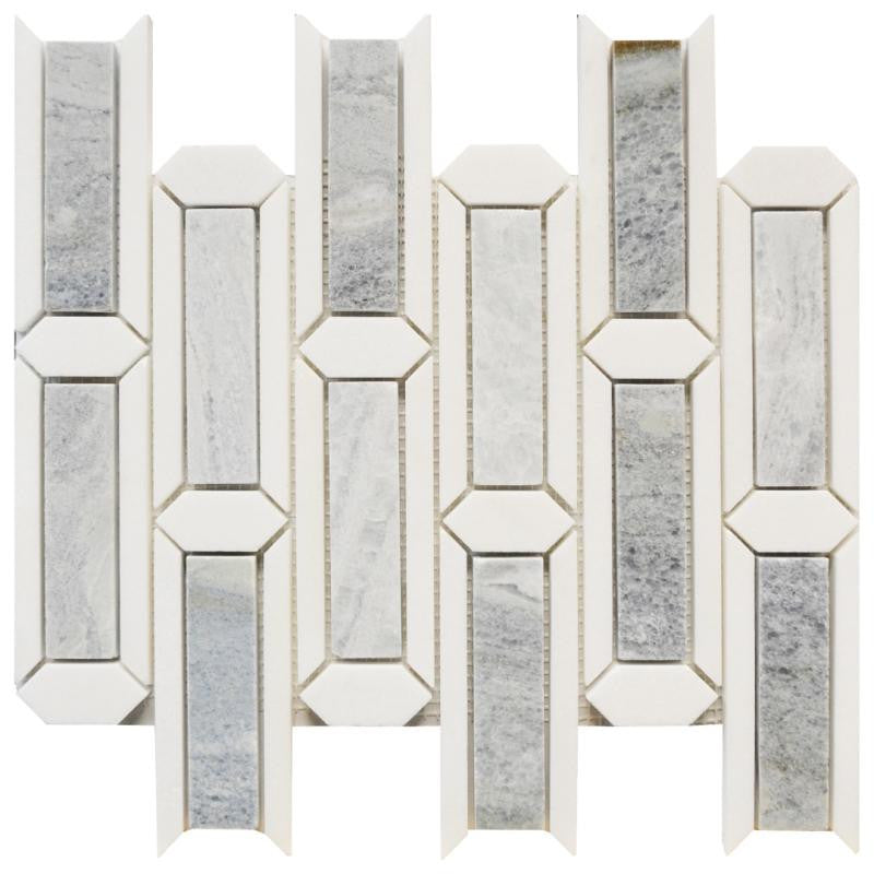 Blue Valley Framed Strips Stone Mosaic Tile 12x12 Sheet