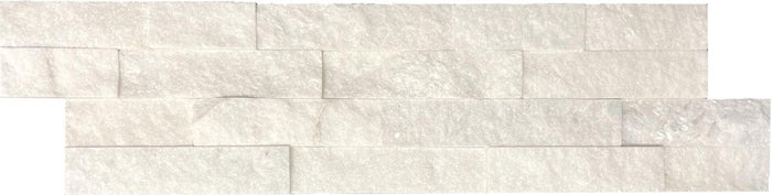 Glacial White Quartzite Splitface Ledger Panel 6x24 Quartzite Tile 1