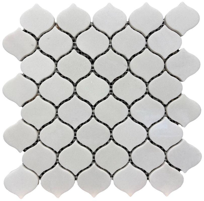 White Marble Teardrop Mosaic Tile 11x11 Sheet 1