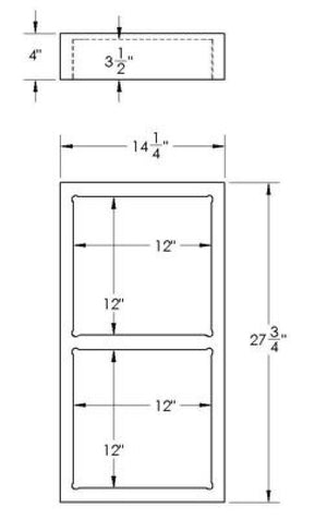 Double Square Niche 14-1/4" x 27-3/4"