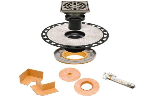 KERDI-DRAIN ABS Residential Adapter Kit 4" Stainless Steel Grate
