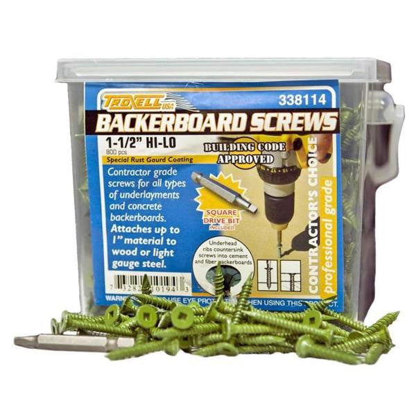Backerboard Screws 1-1/2" 800 Pack