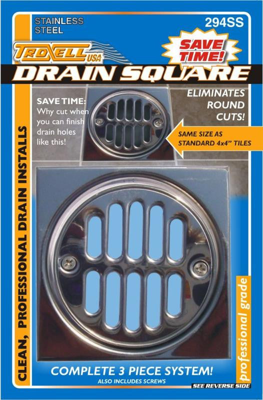 Square Shower Drain Kit Stainless Steel