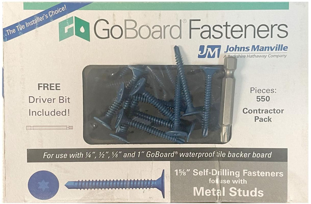 GoBoard Fasteners for Metal Studs 1-5/8" 550 Pack
