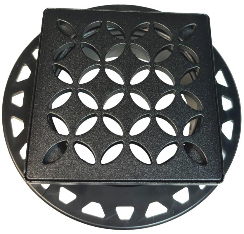 KERDI-DRAIN 4" Floral Grate Matte Black