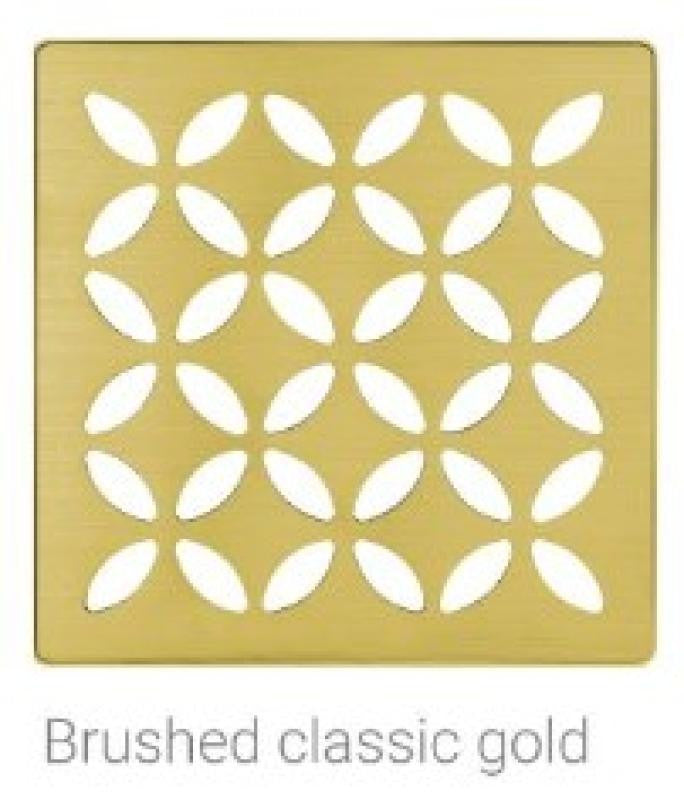 Schluter KERDI-DRAIN 4" Floral Classic Gold Grate 1