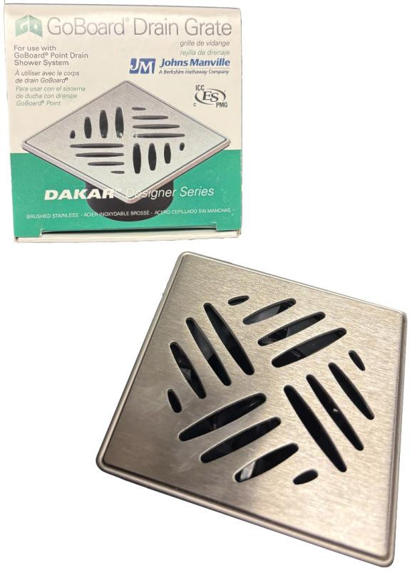 GoBoard Dakar Drain Grate Brushed Stainless 4" 1