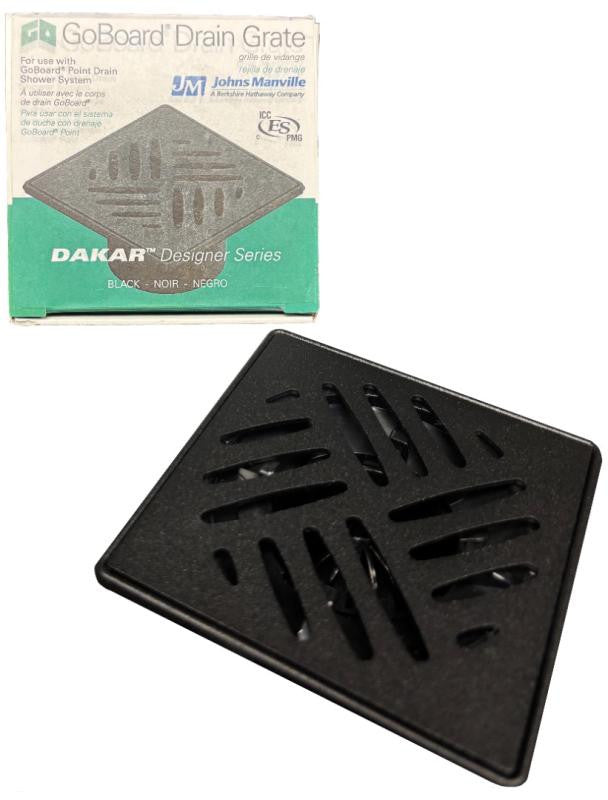 GoBoard Dakar 4" Matte Black Drain Grate