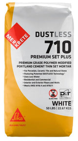 Merkrete 710 Premium Set Plus Tile Mortar, White, 50 lb
