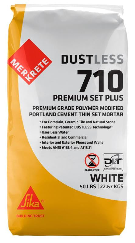 Merkrete 710 Premium Set Plus Tile Mortar, White, 50 lb 1