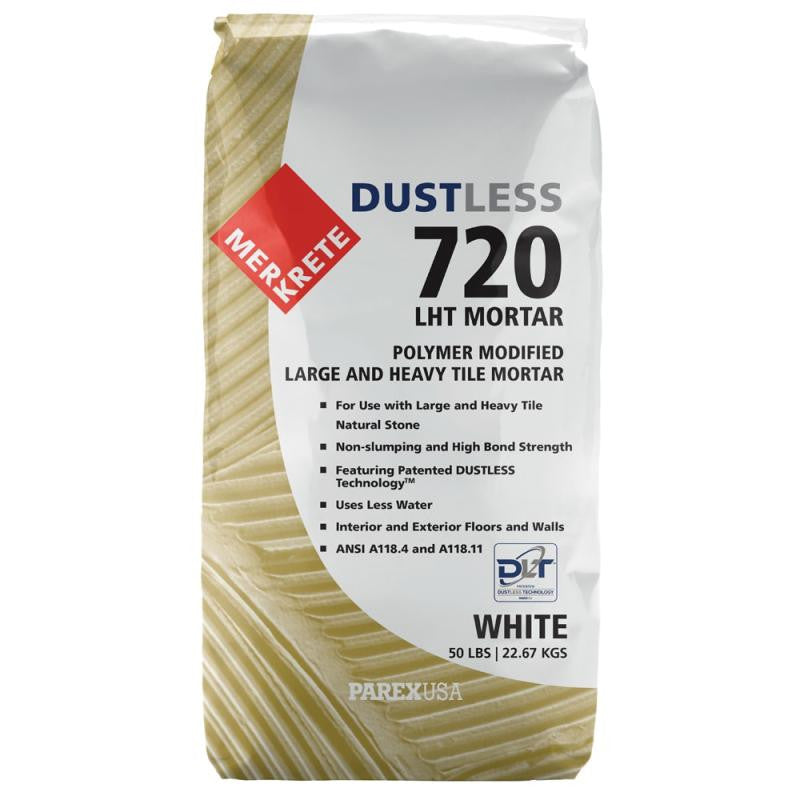 Merkrete 720 Marble Pro Non-Staining White Mortar, 50 lb