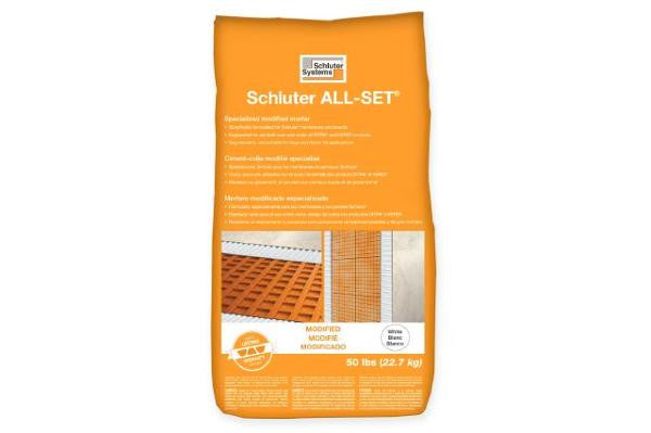 Schluter ALL-SET Modified Thin-Set Mortar, White, 50 lb