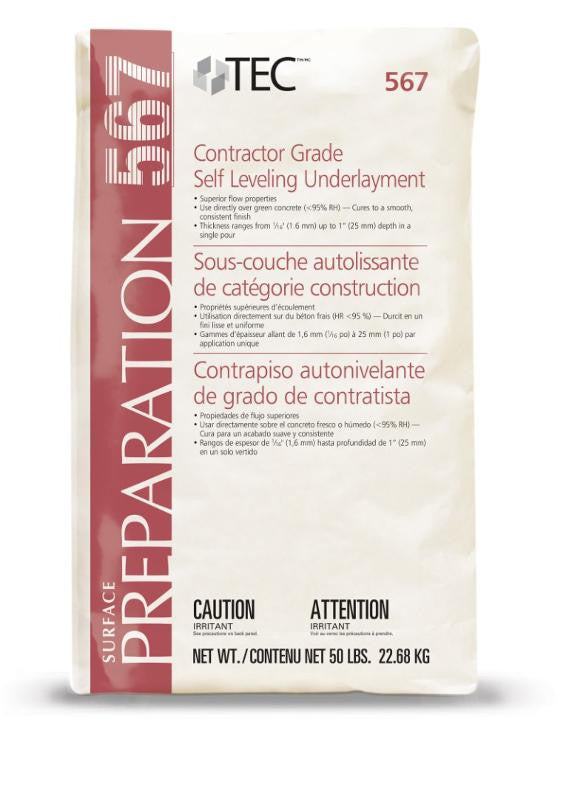 TEC 567 Contractor Grade Self-Leveling Underlayment, 50 lb