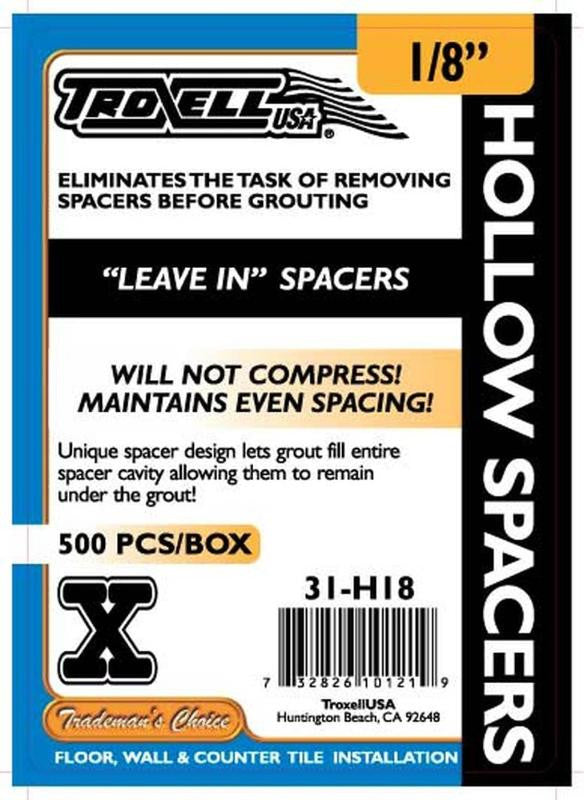Hollow Regular Leave-In Tile Spacers 1/8" 500 Pack