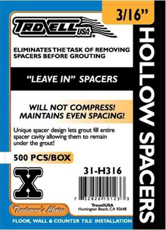 Hollow Regular Leave-In Tile Spacers 3/16" 500 Pack 1