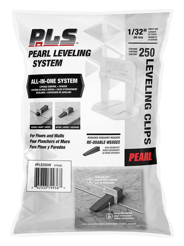 PLS White 1/32" Tile Leveling Clips 250-Pack