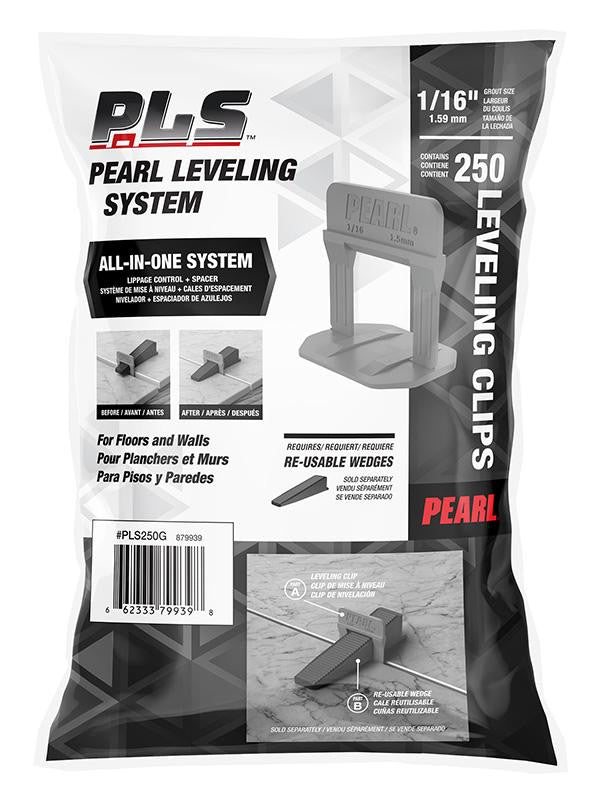 PLS Gray 1/16" Tile Leveling Clips 250-Pack