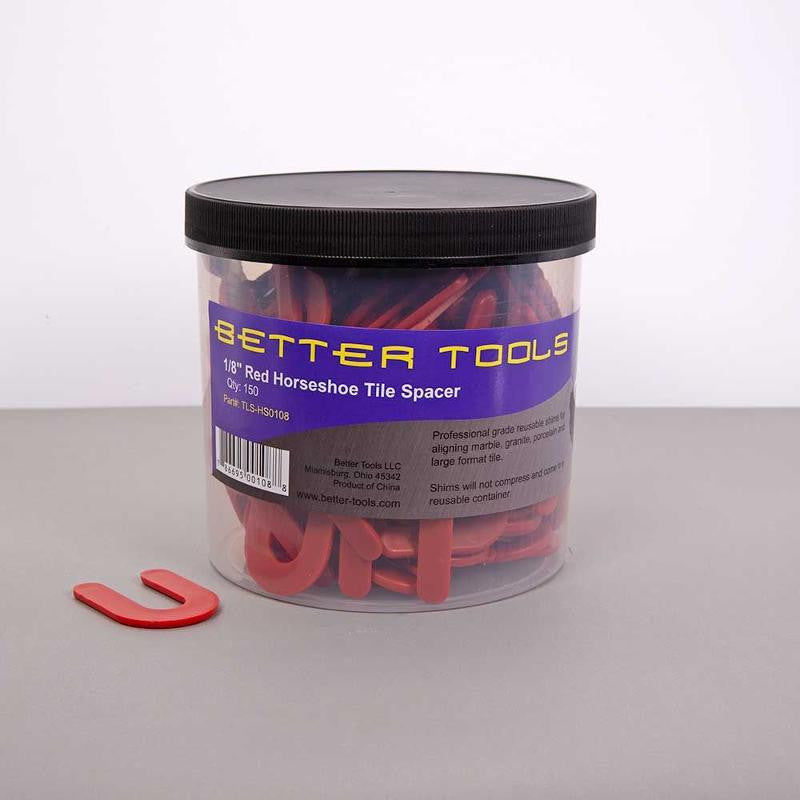 Red Horseshoe Tile Spacers 1/8" 300 Pack