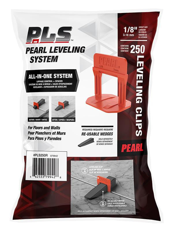 PLS Red 1/8" Tile Leveling Clips 250-Pack