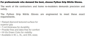 Python Grip Nitrile Gloves, XX-Large, 90 Count