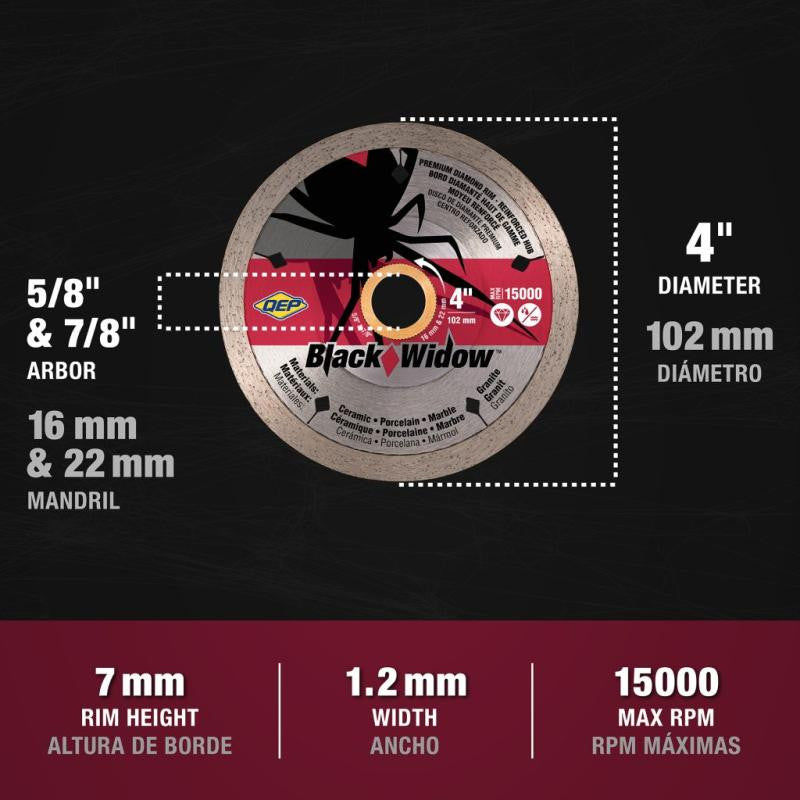 4" Black Widow Premium NexGen Diamond Blade