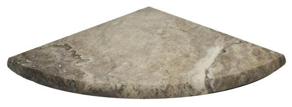 Silver Travertine Corner Shelf 9"