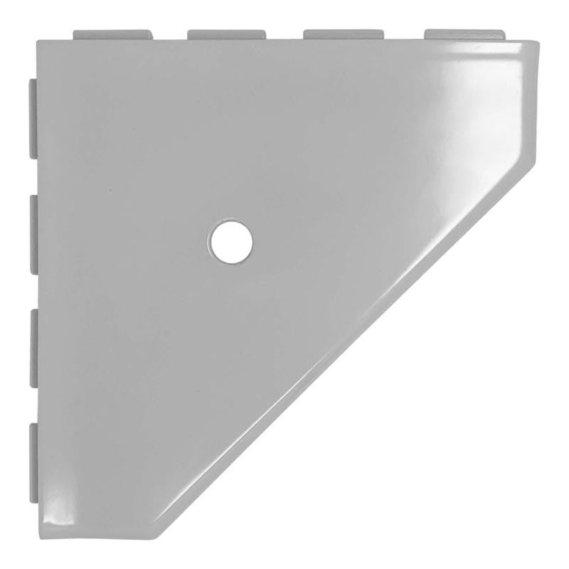 Geo Cool Gray Polished Cast Stone Corner Shelf 10"