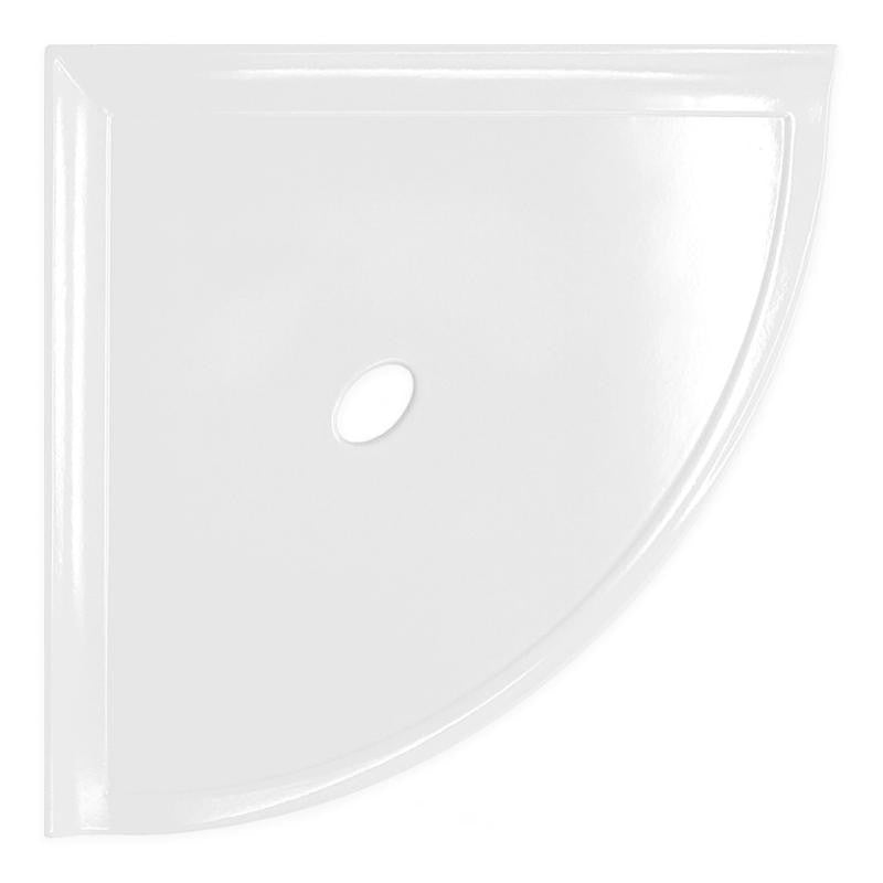 Metro Retrofit 10" Polished Bright White Cast Stone Corner Shelf